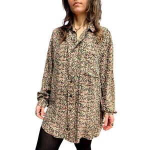 Vintage Chiamare 100% Silk Fern Blouse